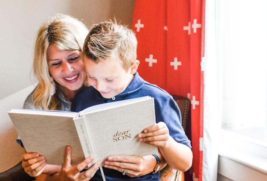 Dear Son Childhood Keepsake Book | Gift for Mom or Spouse: Cream