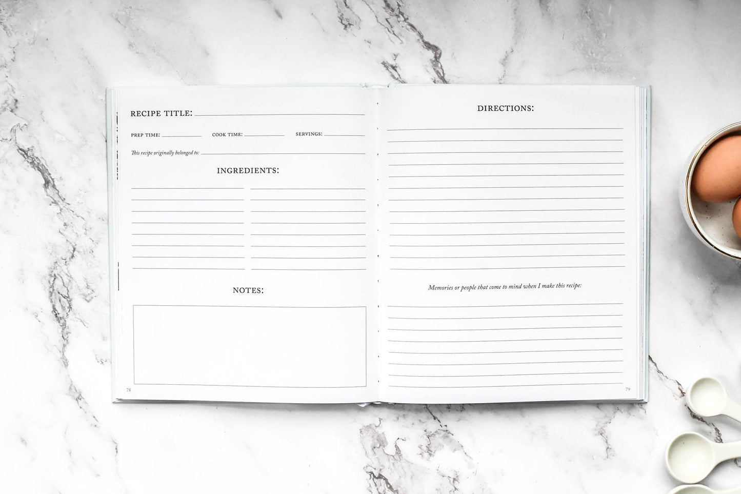 Family Recipe Book & Keepsake Journal | Blank Cookbook