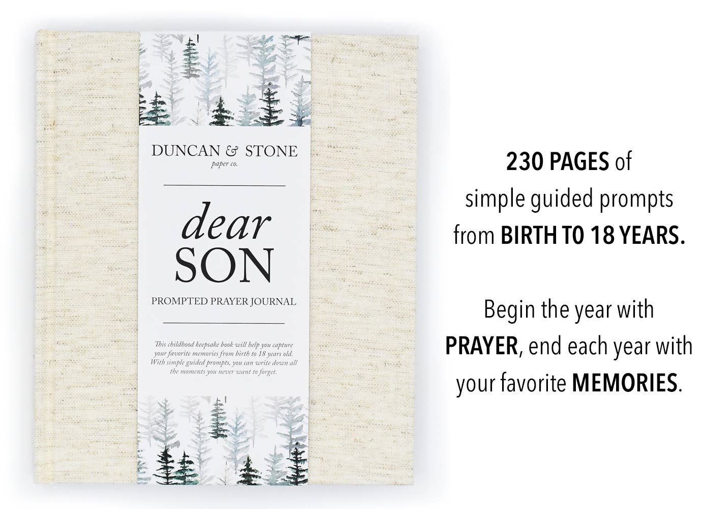 Dear Son Childhood Keepsake Book | Gift for Mom or Spouse: Cream