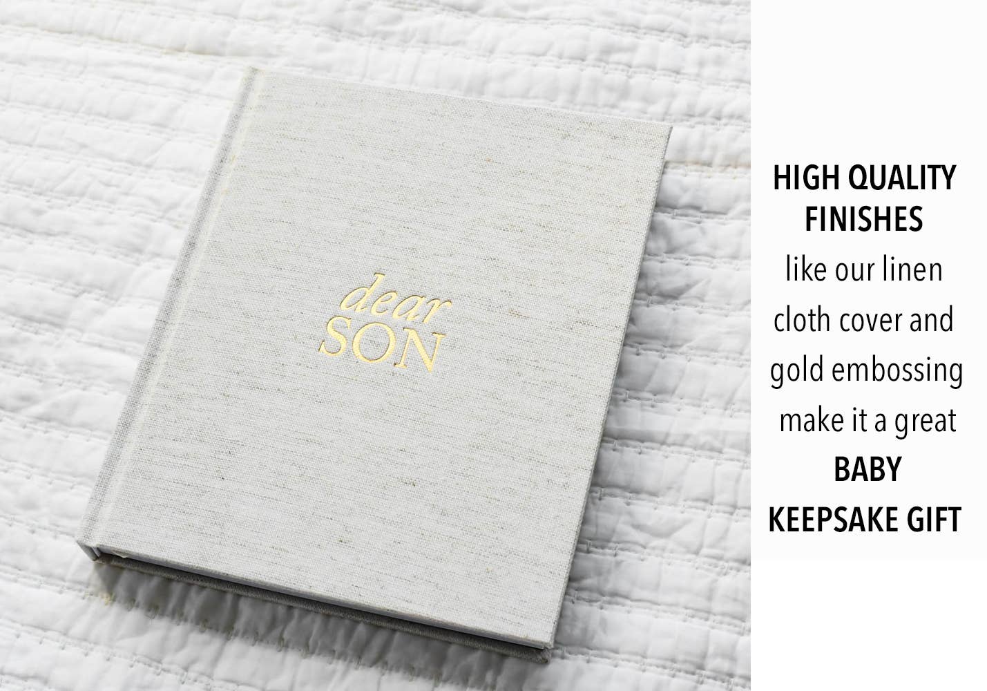 Dear Son Childhood Keepsake Book | Gift for Mom or Spouse: Cream