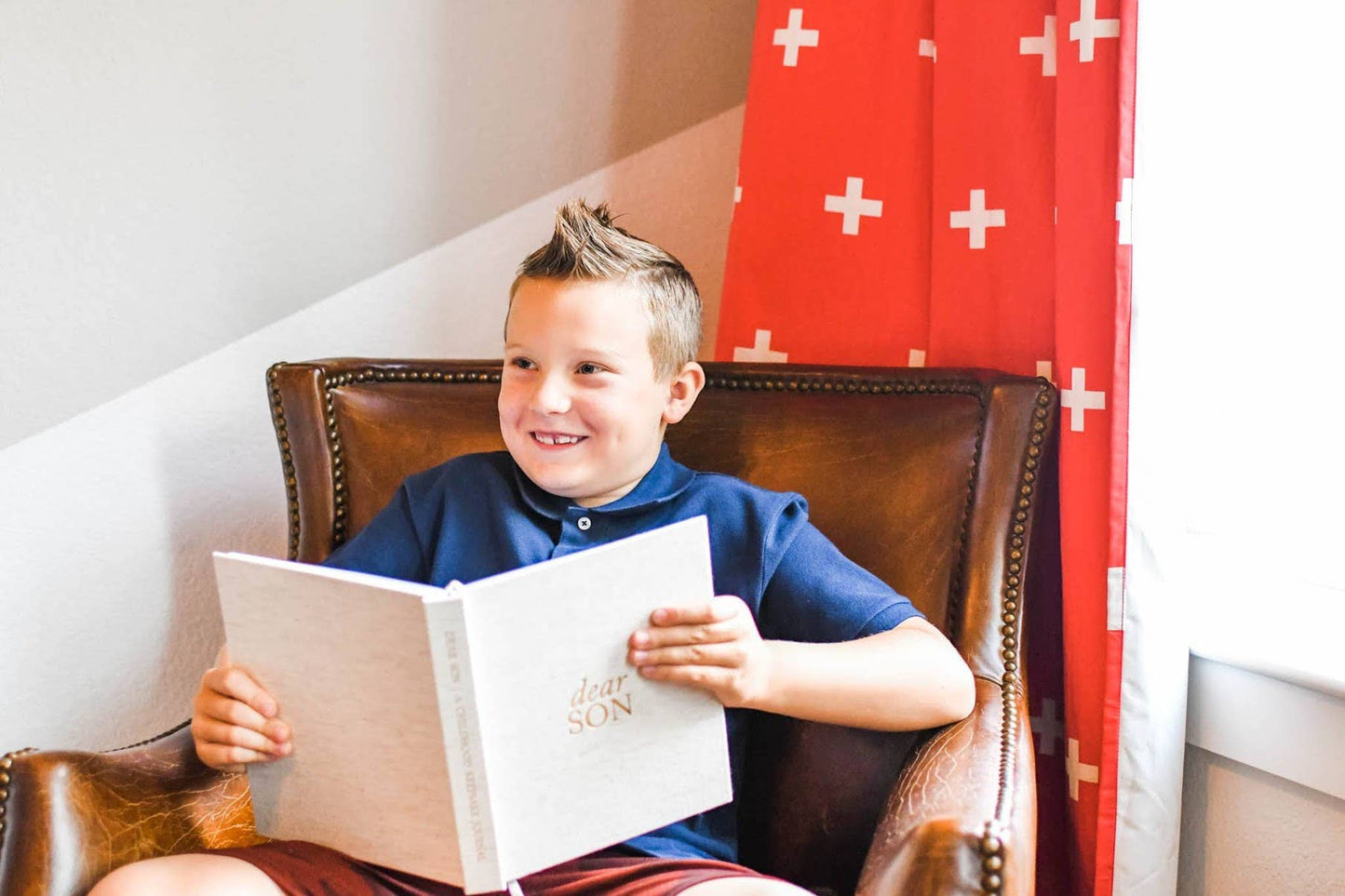 Dear Son Childhood Keepsake Book | Gift for Mom or Spouse: Cream
