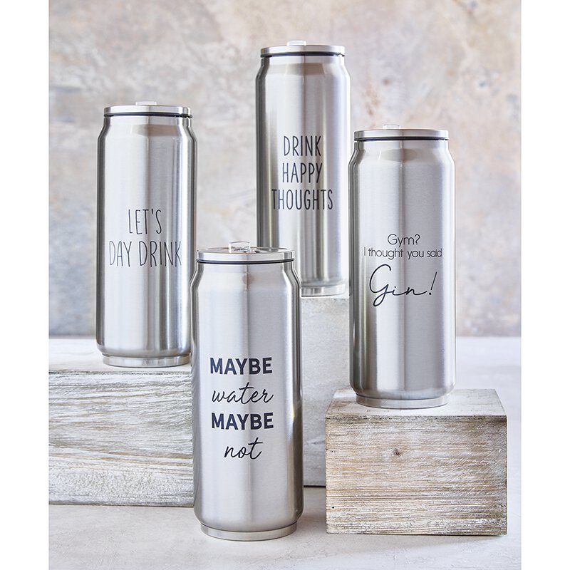 Large Stainless Steel Can - Happy Thoughts