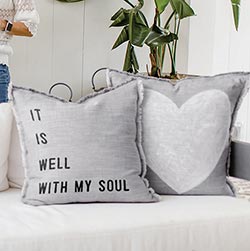 Face to Face Euro Pillow - It Is Well With My Soul
