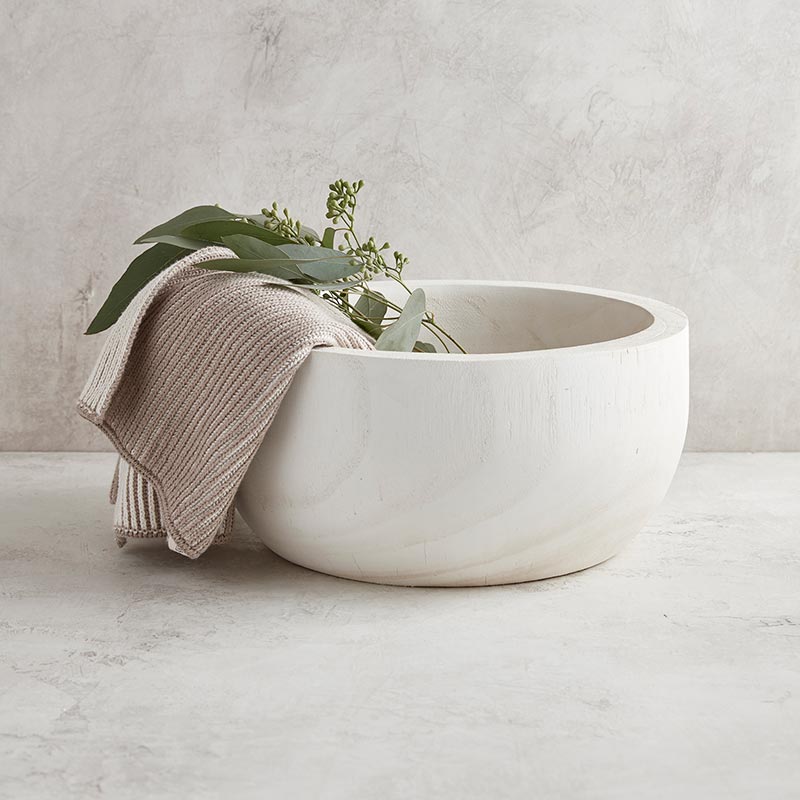 Paulownia Wood Bowl - White