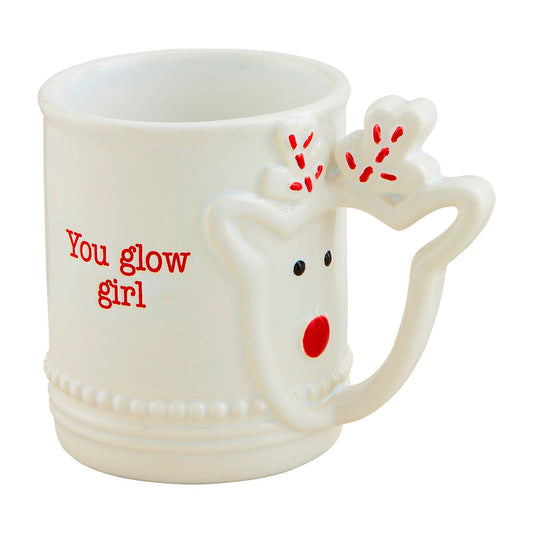 REINDEER FIGURAL HANDLE MUG