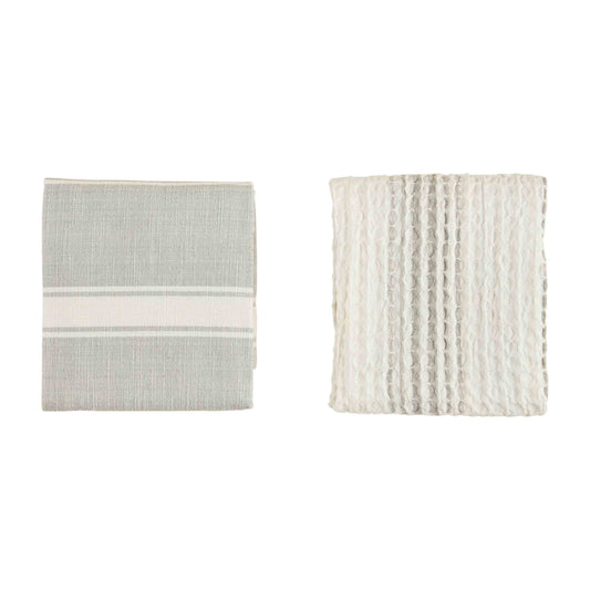 Gray Waffle Dish Towel Set