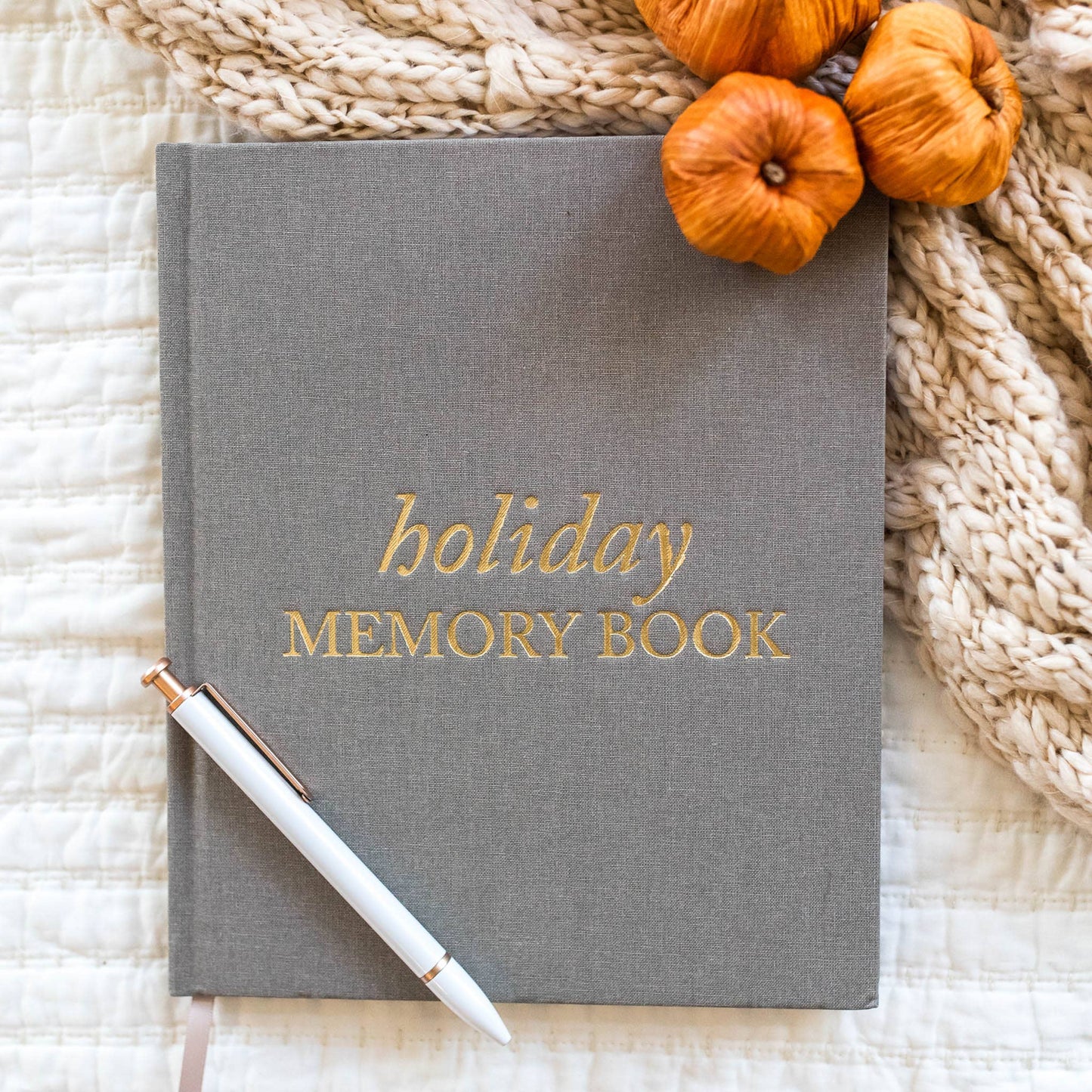 Holiday Memory Book & Family Keepsake | Memory Scrapbook: Taupe