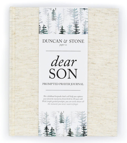 Dear Son Childhood Keepsake Book | Gift for Mom or Spouse: Cream