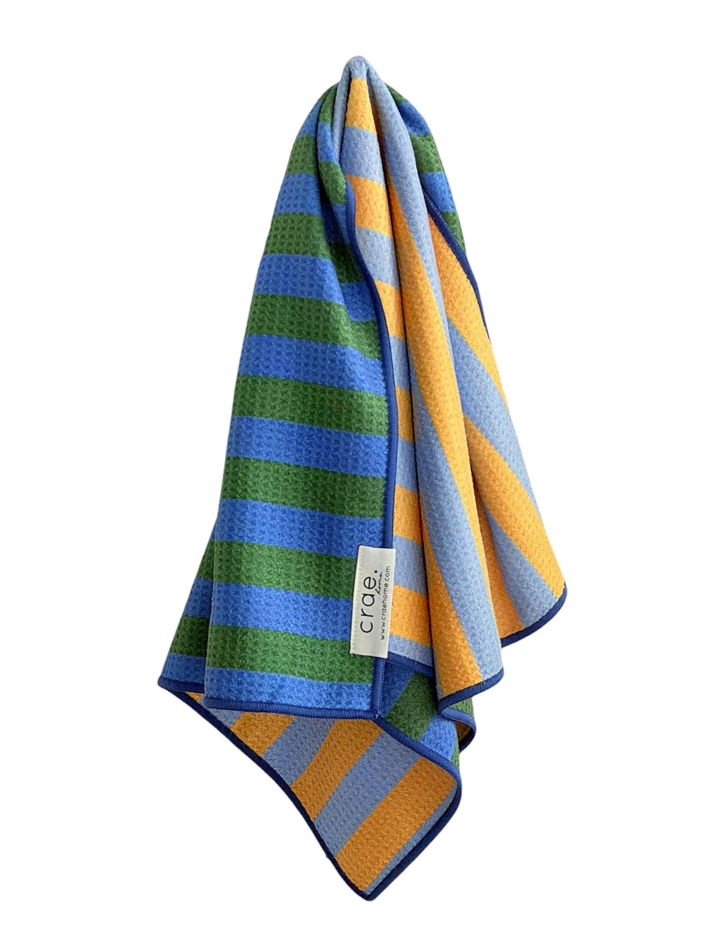 Sam: Reversible Hand Towel: Yellow/Blue / 19x29in