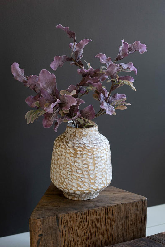 White Washed Wood Vase