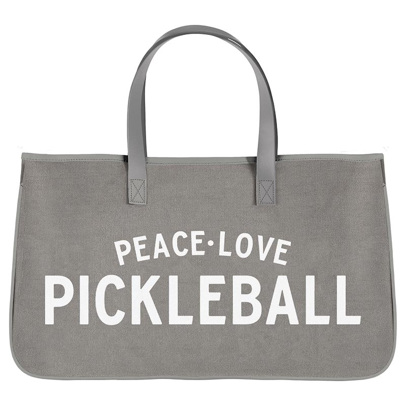 Grey Canvas Tote - Peace Love Pickleball