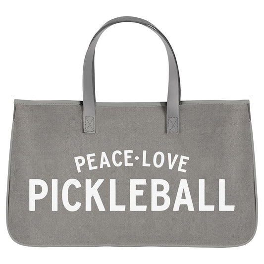 Grey Canvas Tote - Peace Love Pickleball