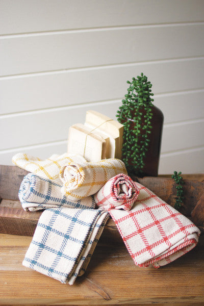 Set of 6 Gingham Kitchen Towels