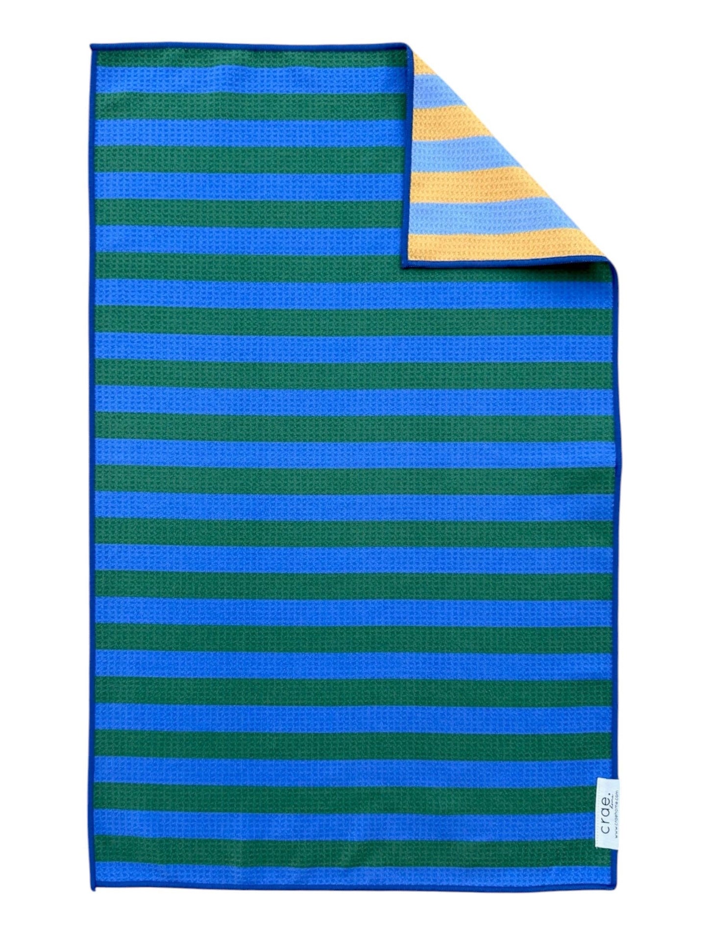 Sam: Reversible Hand Towel: Yellow/Blue / 19x29in