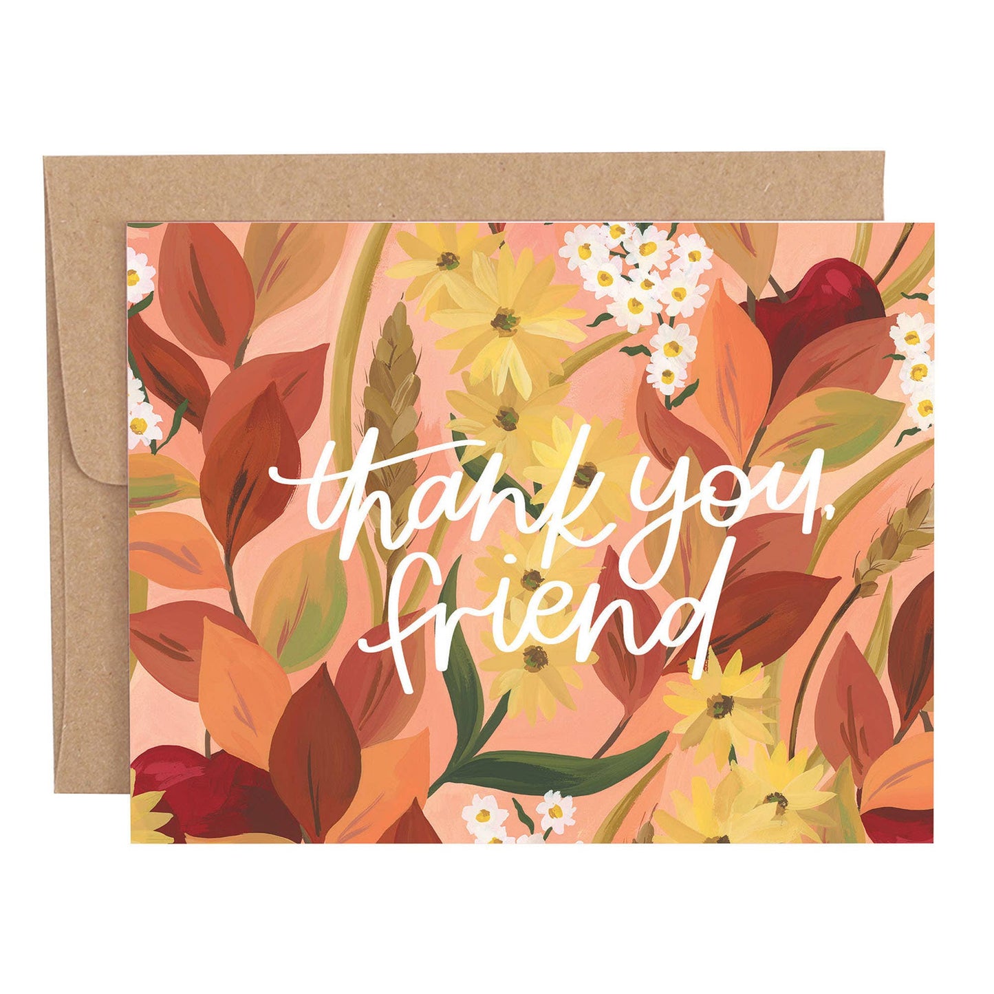 Fall Floral Thank You Greeting Card