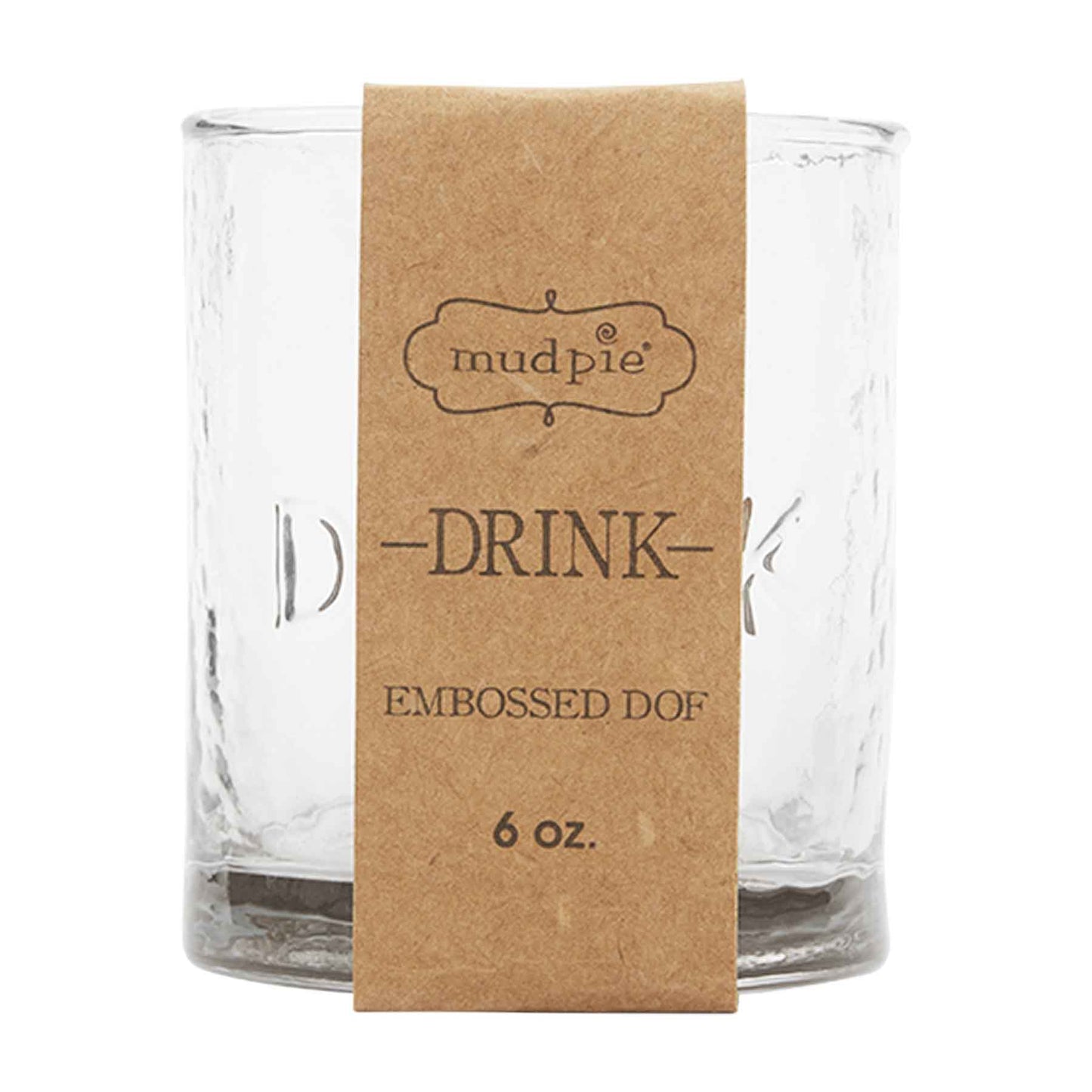 DRINK EMBOSSED GLASS SET OF 2