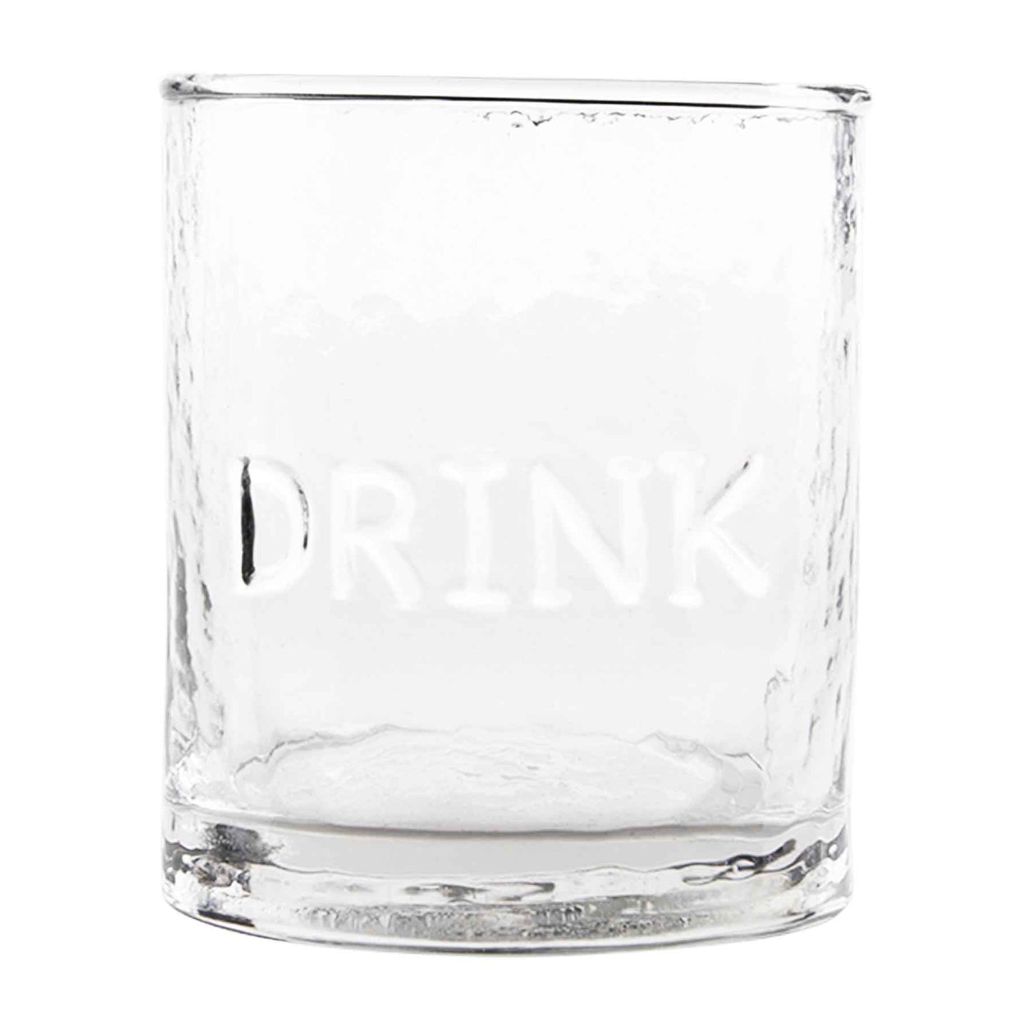 DRINK EMBOSSED GLASS SET OF 2
