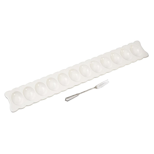 Long Deviled Egg Tray & Fork Set