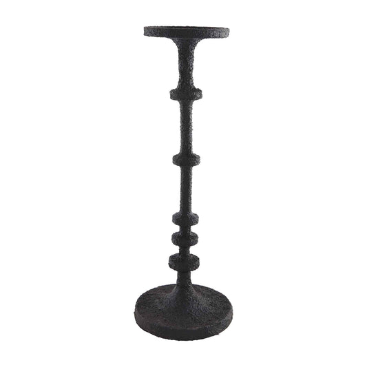 LARGE BLACK METAL CANDLESTICK