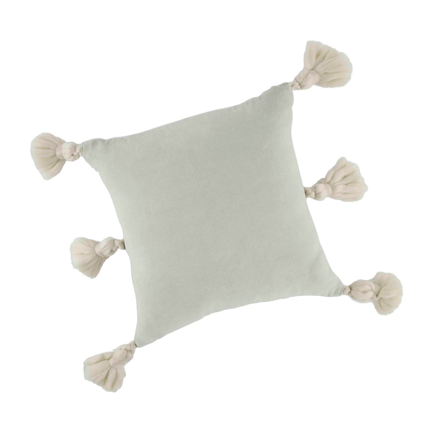 Light Gray Tassel Velvet Pillow