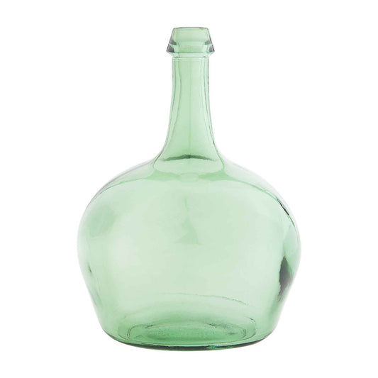 BOTTLENECK GLASS VASE - GREEN