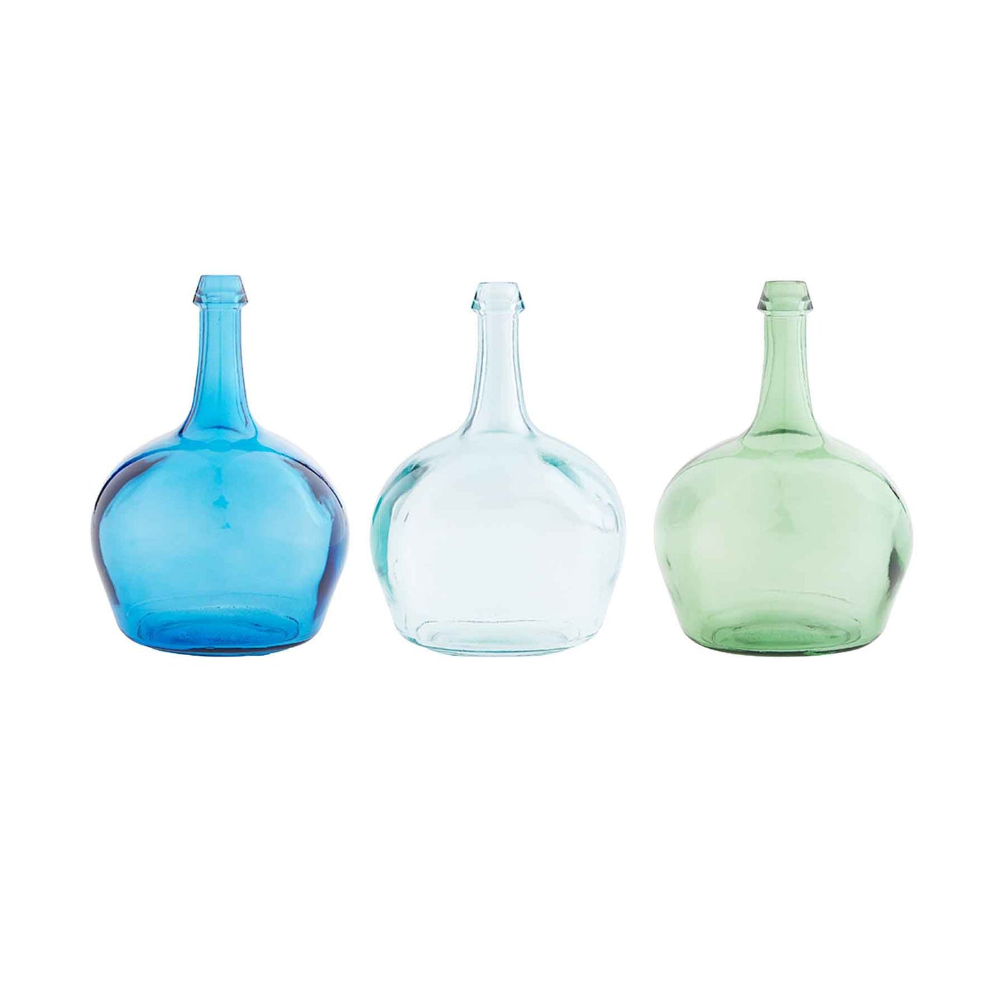 BOTTLENECK GLASS VASES - Blue