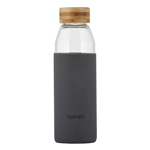 Glass Water Bottle with Bamboo Lid - Hydrate