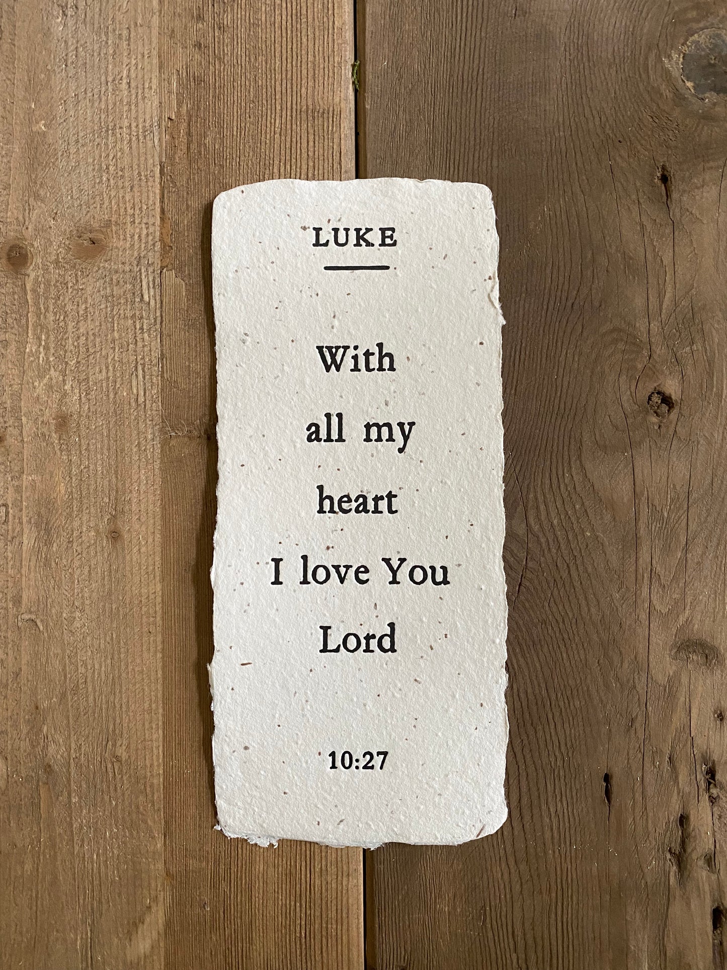 Luke - Handmade Papyrus Scripture Card