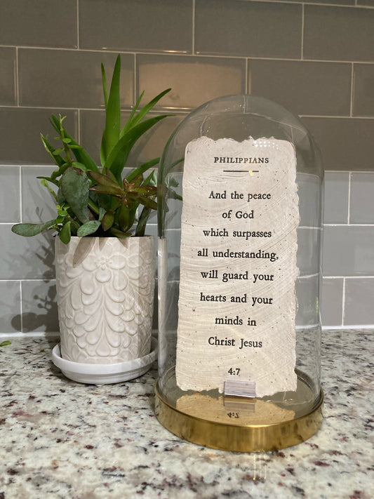 Glass Dome For Handmade Papyrus Scripture Card