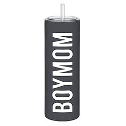 Skinny Tumbler with Straw-Boy Mom