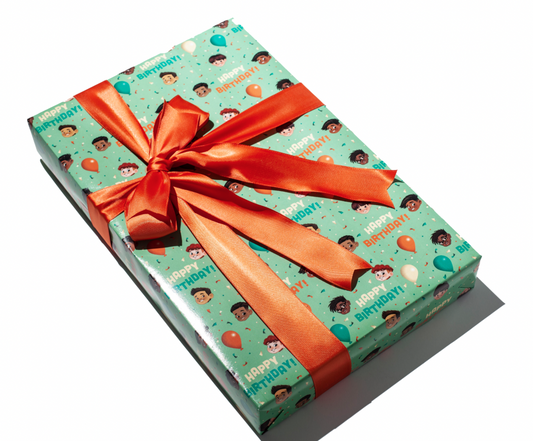 Happy Birthday Gift Wrap - Multicultural Boys