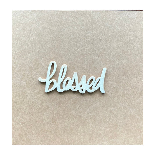 All Occasion “Blessed” Card - Wood Letters