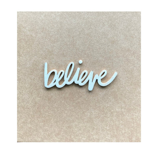 All Occasion “Believe” Card - Wood Letters