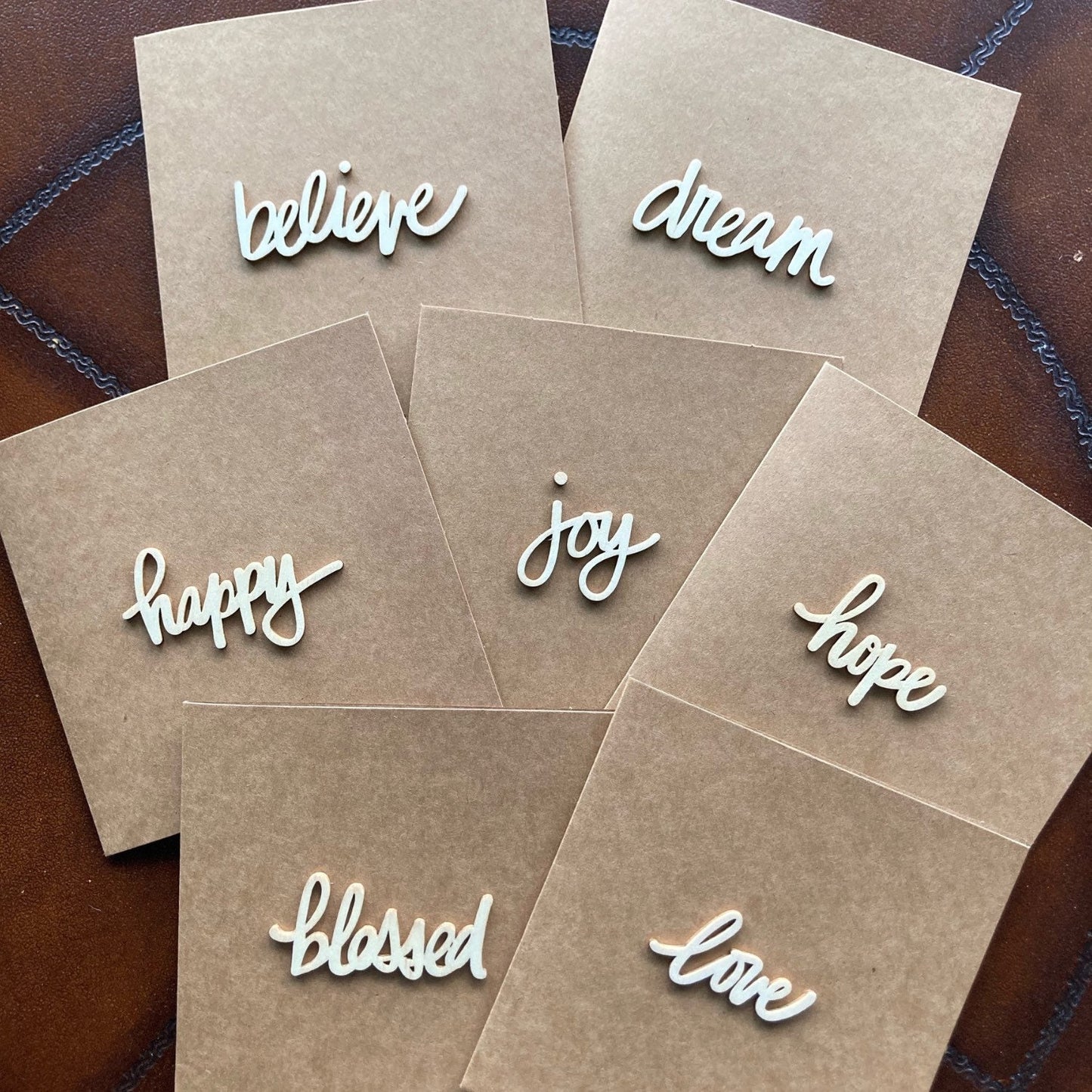 All Occasion “Believe” Card - Wood Letters