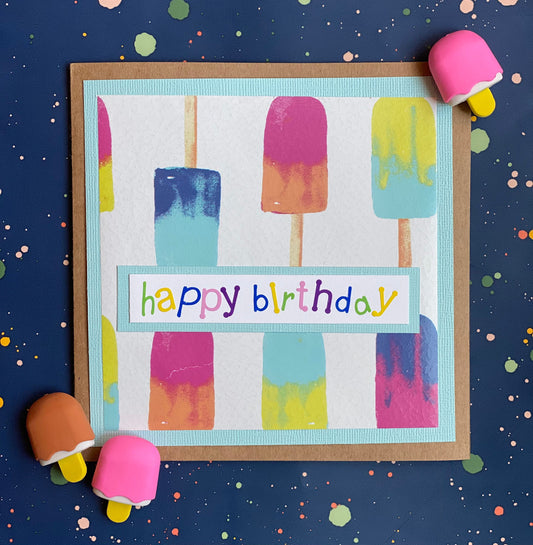 Handmade Popsicle Birthday Card