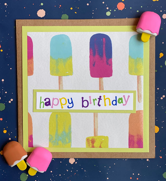 Handmade Popsicle Birthday Card