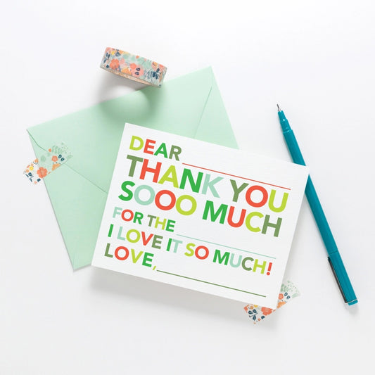 Fill In The Blank Thank You Note